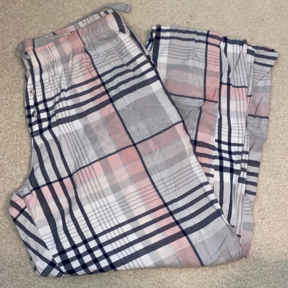 Target stars above pink, white, and grey pajama pants